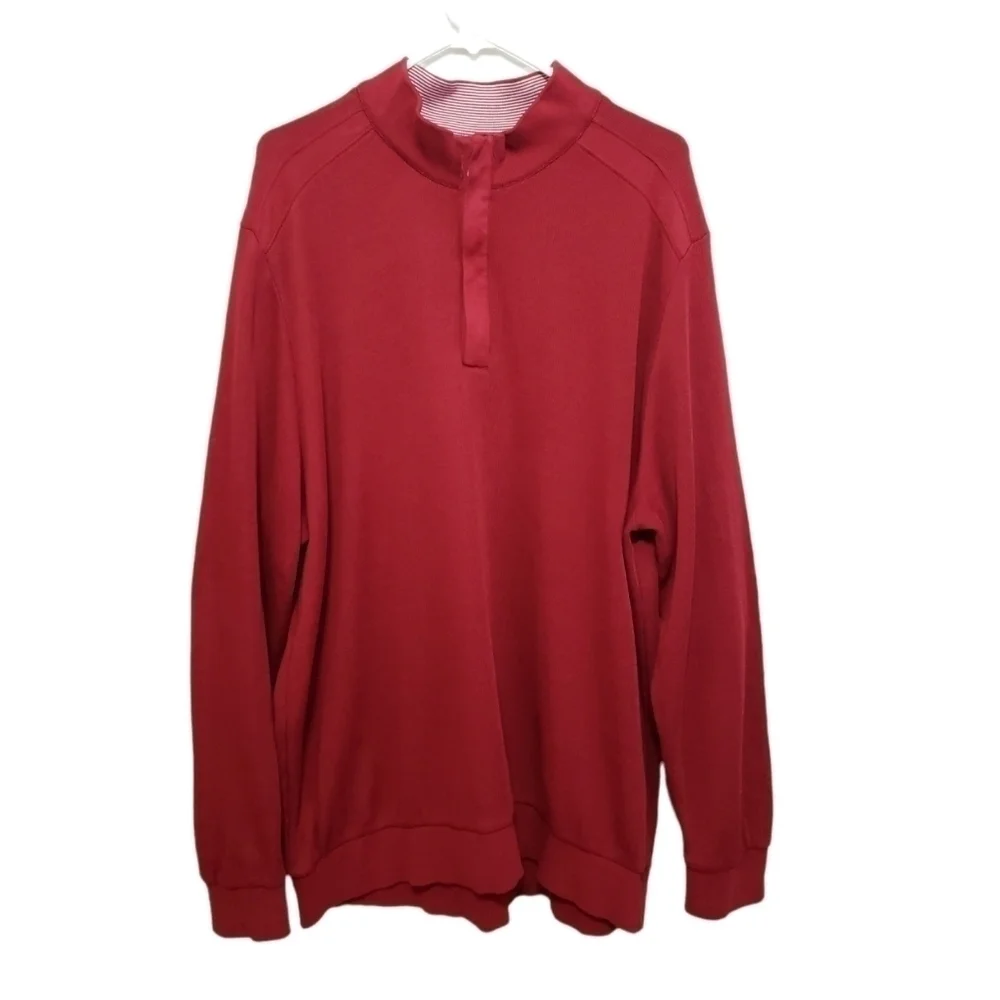 GREG NORMAN COTTON DARK RED QUARTER ZIP SIZE XL